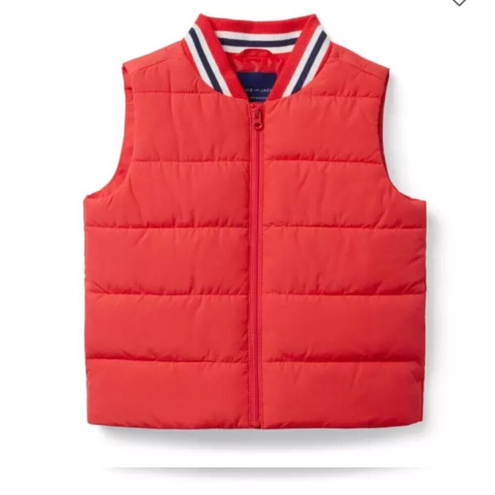 Janie and Jack Versity Red Zip Up Puffer Vest - New. 3/4